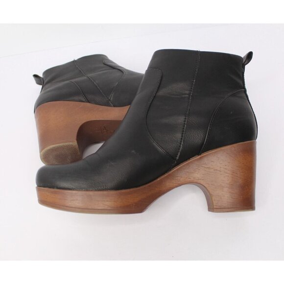 B.O.C. Chelsea Platform Ankle Women's 10 M Faux Black Leather Block Heel Zipper - Picture 12 of 12